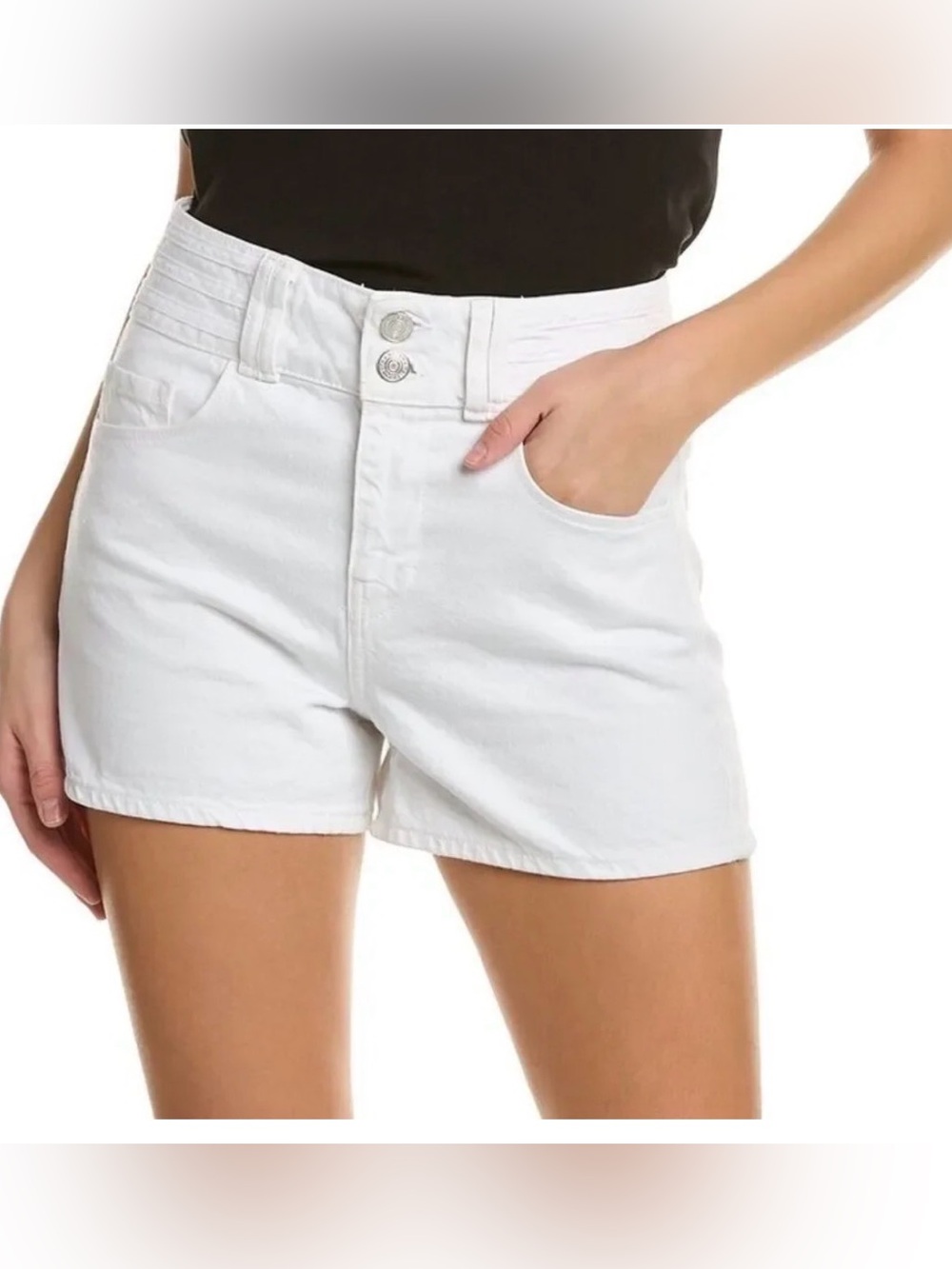Frame Denim Triple Binding White High Rise Shorts Sz 26